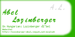 abel lozinberger business card
